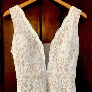 Lace Wedding Dress with Plunging V-Neckline